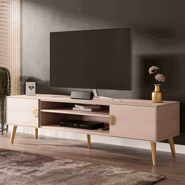 Manhattan Comfort Haley TV Stand 70.9 in White in White - TV004-WH