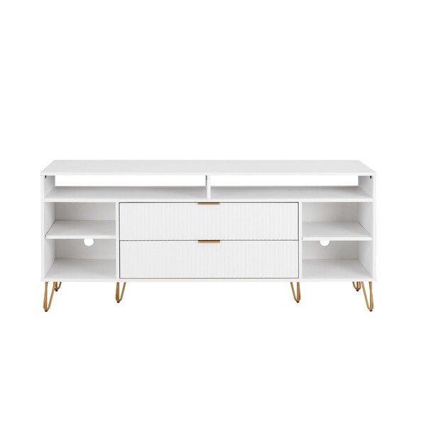 Manhattan Comfort DUMBO 63in TV Stand in White - TV001-WH