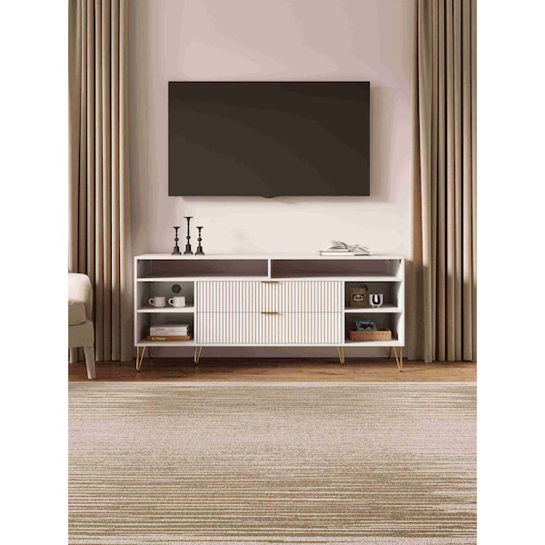 Manhattan Comfort DUMBO 63in TV Stand in White - TV001-WH