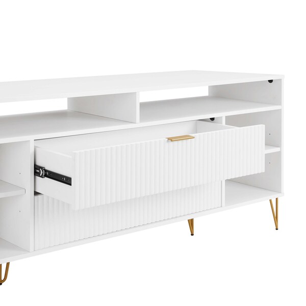 Manhattan Comfort DUMBO 63in TV Stand in White - TV001-WH