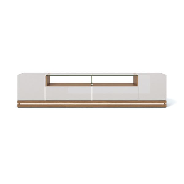 Manhattan Comfort TV Stand, LED Lights, Cream/White - 17554