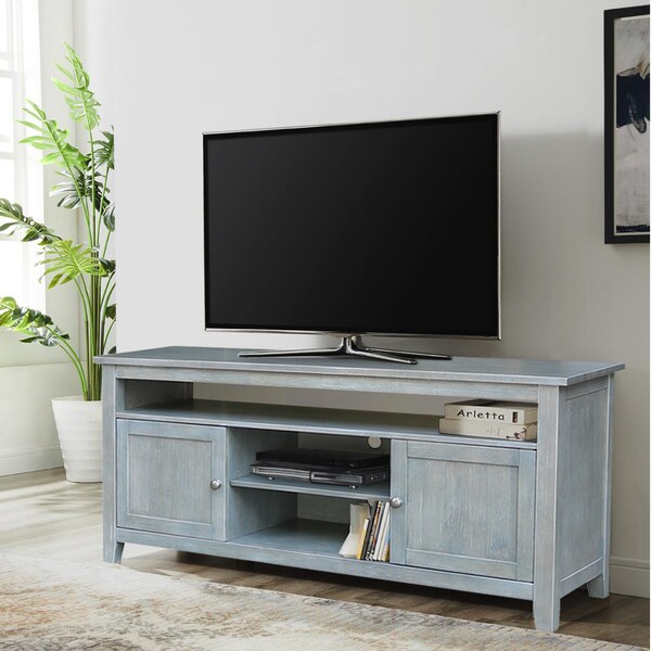 International Concepts Entertainment / TV Stand with 2 Doors, Heather Grey-Antique Washed - TV105-51