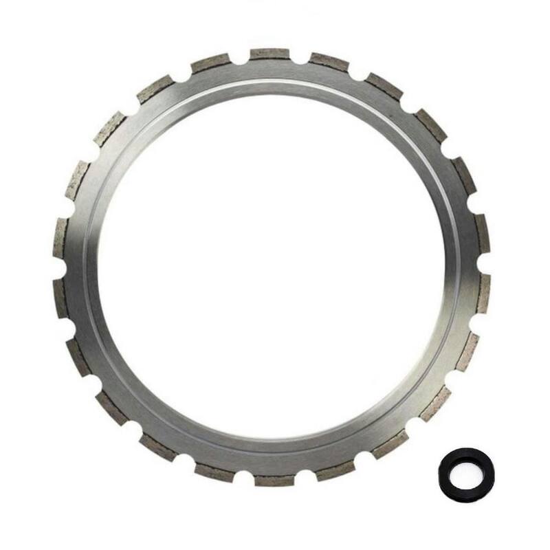EDiamondTools 14 pulgadas Husqvarna K970 Disco de sierra de anillo de diamante con rueda de anillo, 10 pulgadas de profundidad de corte, solo para uso en mojado, 0.163 pulgadas de ancho de segmento - RSB14163+Q