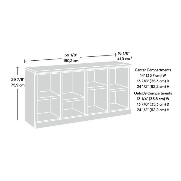 Sauder Aspen Post Console Pmo , Durable, 1 in. thick top for spacious and reliable television display - 434912