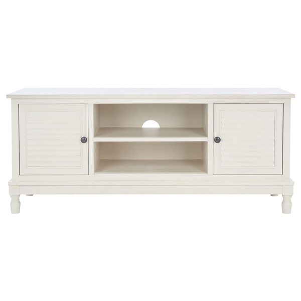 Safavieh 20 x 47.3 x 15.8 in. Tate 2 Door 1 Shelf Media Stand, Distressed White - MED5708A
