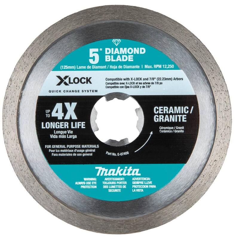 Disco de diamante de borde continuo de 5 pulgadas para corte de cerámica y granito - E-07406 de Makita X-LOCK