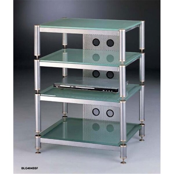 Vti Mfg 4 Silver Capspike Silver Polesfrosted Glass 13- 9- 7 In. Stand - BLG404SSF-13