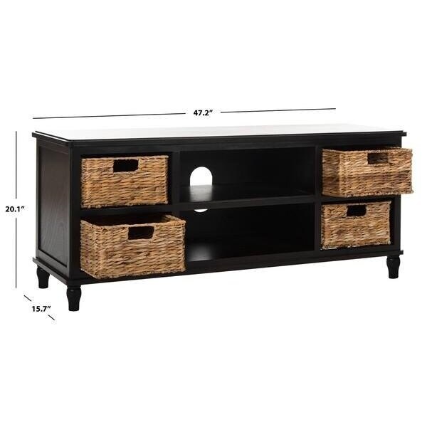 Safavieh Rooney Tv Unit- Distressed Black - 20.1 X 15.7 X 47.2 In. - AMH5745A