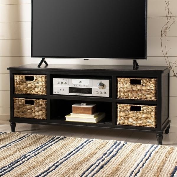 Safavieh Rooney Tv Unit- Distressed Black - 20.1 X 15.7 X 47.2 In. - AMH5745A