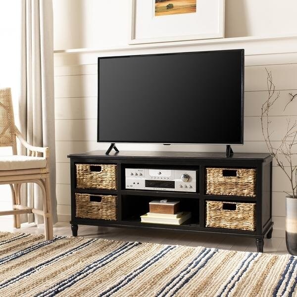 Safavieh Rooney Tv Unit- Distressed Black - 20.1 X 15.7 X 47.2 In. - AMH5745A