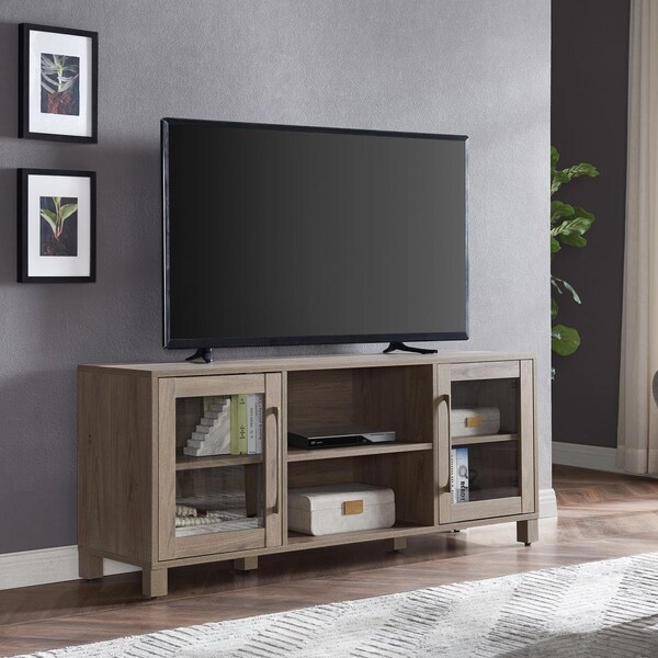 Hudson&Canal 65 in. Quincy Rectangular TV Stand for TVs up to in Antiqued Gray - TV1362
