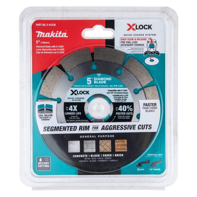Makita X-LOCK 5 pulgadas. Disco de Diamante Segmentado para Corte de Albañilería - E-07238