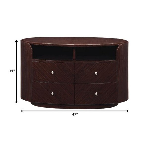 Homeroots Wenge TV Entertainment Unit 47 x 22 x 31 in. - 366208