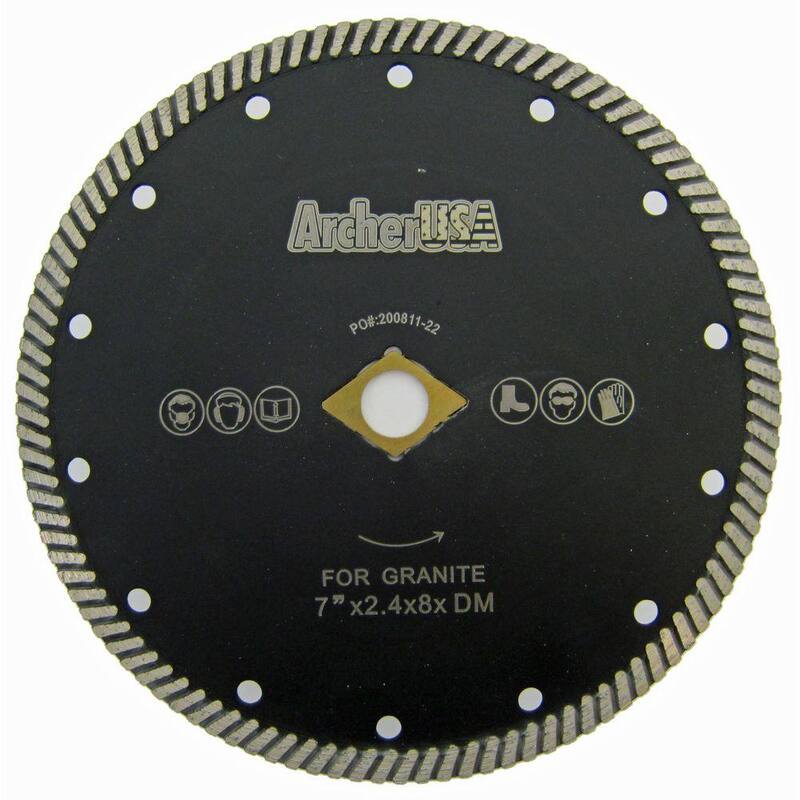 Archer USA Disco Diamantado Turbo Estrecho Tipo 2 de 7 pulgadas para Corte de Granito - HNTR0702