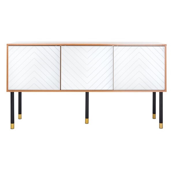 Safavieh 55.1 x 15.8 x 29.5 in. Oakley Television Stand, Natural & White - MED2201A