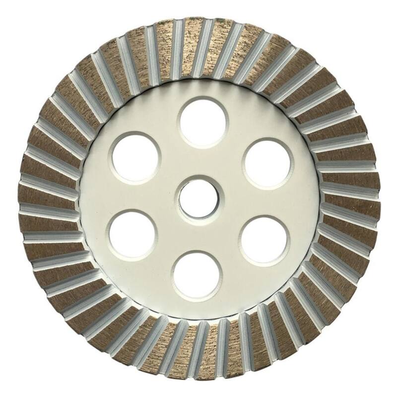 Rueda de molienda de hoja de diamante con borde Turbo de 5 in. para granito o concreto, 80/100 de grano, grano medio/fino, 5/8 de pulgada 11 arborio - GWP050FA5_THD