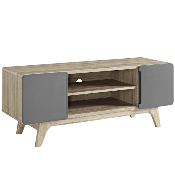 Modway Furniture 47 in. Tread TV Stand - Natural Gray, 18.5 x 47 x 15.5 in. - EEI-2532-NAT-GRY