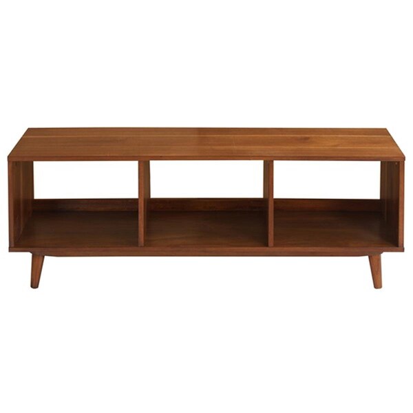 Safavieh Cricket Natural Acacia Open Shelf Media Stand - 18 x 47.6 x 14 in. - MED5002A