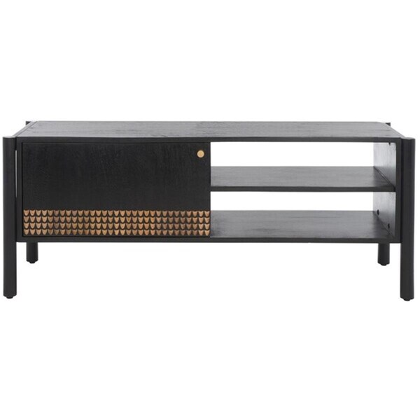 Safavieh Errington 2 Shelf Media TV Stand Black & Natural - MED9000A