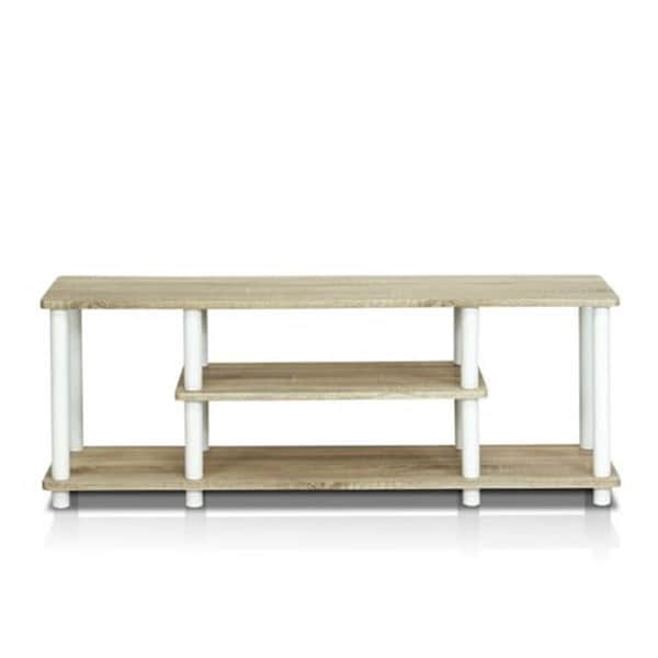 Furinno Turn-N-Tube No Tools 3D 3-Tier Entertainment Tv Stands, White - 16.2 X 43.8 X 11.7 In. - 12250R1OK/WH