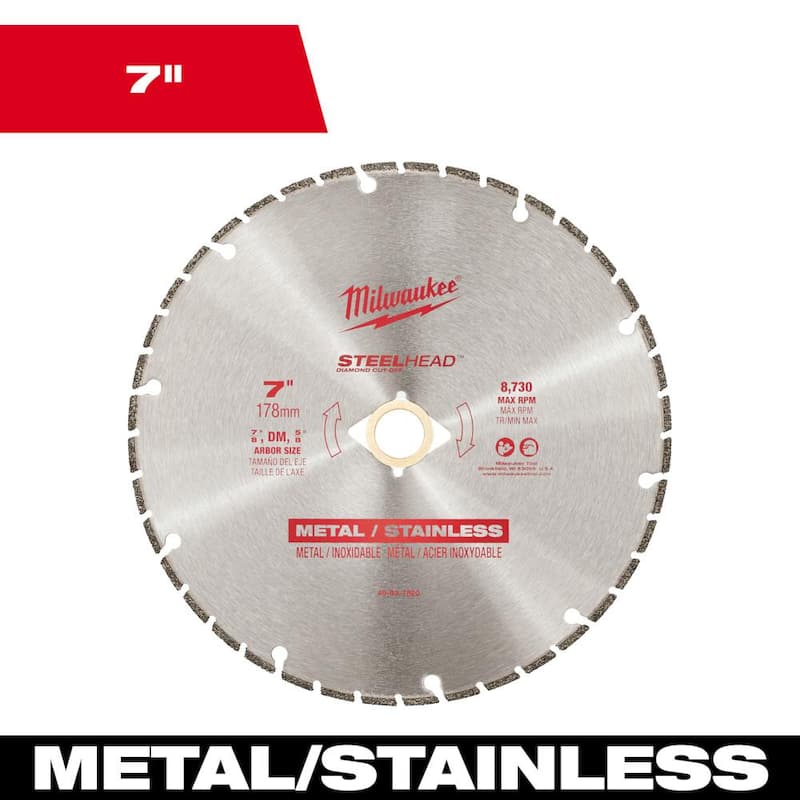 Milwaukee 7 pulgadas. Hoja de corte de diamante Steelhead - 49-93-7820