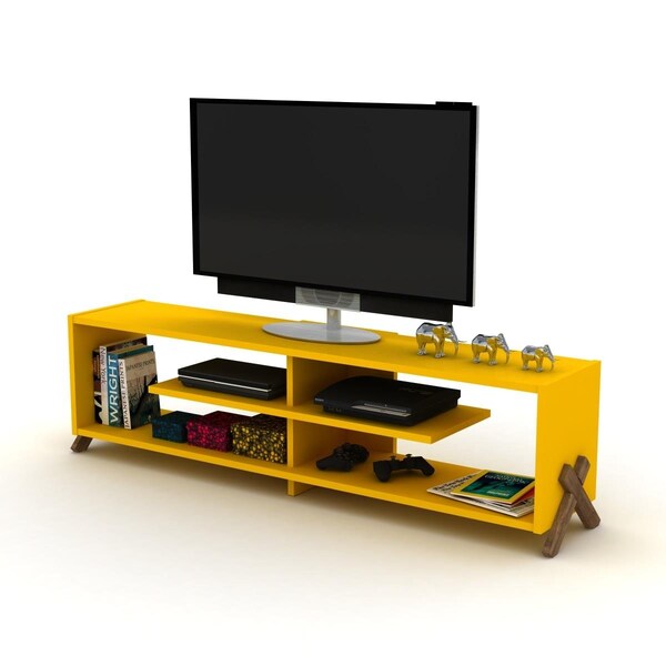 Homedora Kipp TV Unit Walnut & Yellow - HD-KIP-TV-RF170102