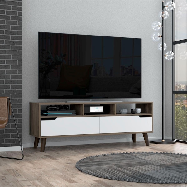 Depot E-Shop 52 in. Kobe TV Stand, Dark Walnut - DE-RLC6708