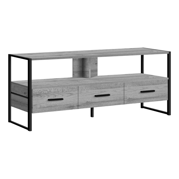 Monarch Specialties Tv Stand, 48 Inch, Console, Storage Drawers, Living Room, Bedroom, Laminate, Grey - I 2617