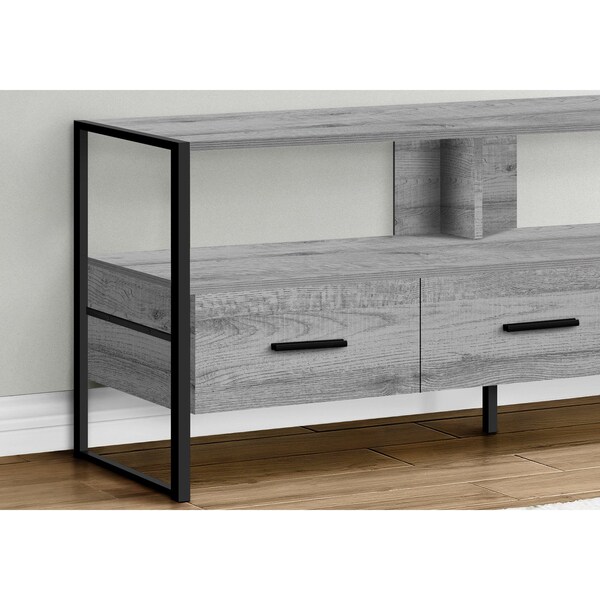 Monarch Specialties Tv Stand, 48 Inch, Console, Storage Drawers, Living Room, Bedroom, Laminate, Grey - I 2617