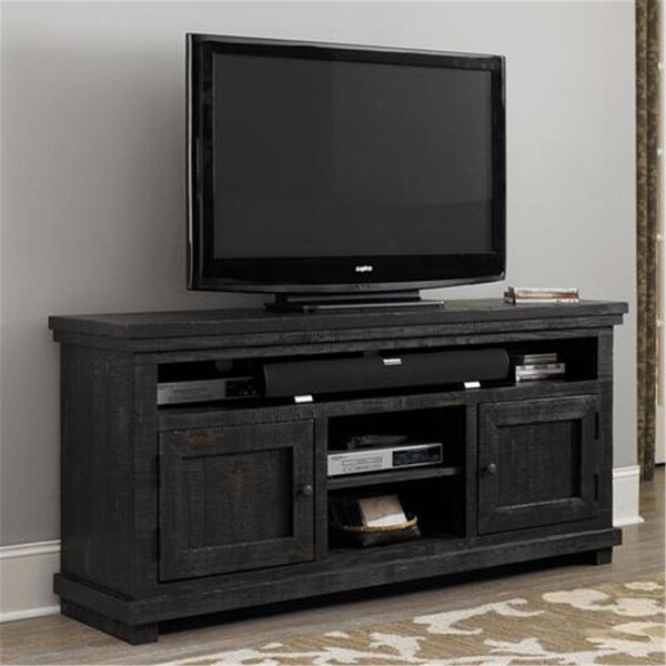 Procomfort Willow Casual Style 64 in. Media Console Table- Distressed Black - PR3141978