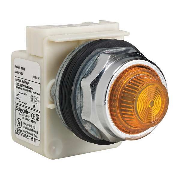 Schneider Electric Luz piloto, ámbar, lente de plástico Fresnel - 9001KP1A31