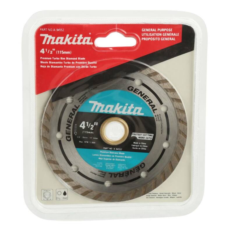 Disco de Diamante de Propósito General Turbo Rim de Makita de 4-1/2 pulgadas - A-94552