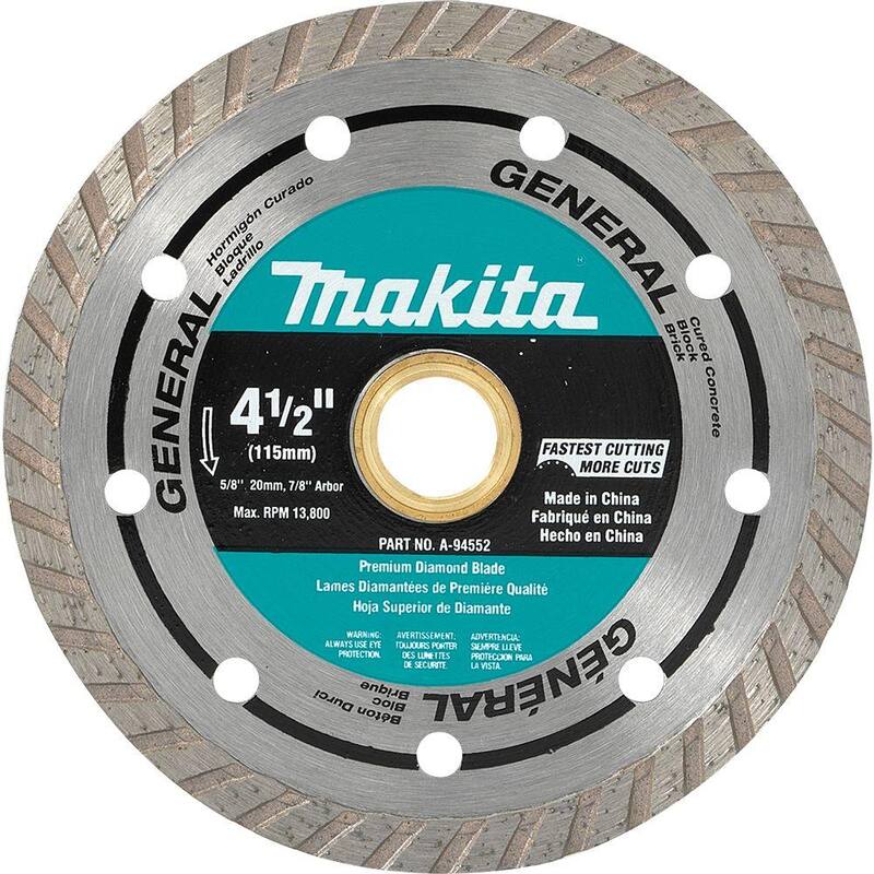 Disco de Diamante de Propósito General Turbo Rim de Makita de 4-1/2 pulgadas - A-94552