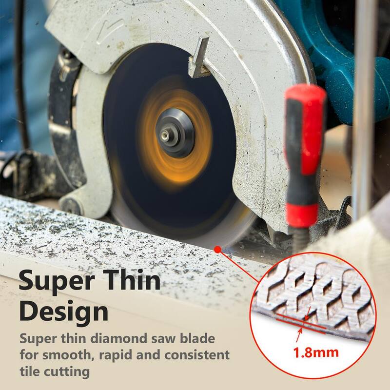 POWERTEC 7 pulgadas Turbo Mesh Rim Diamond Blade para sierra de baldosas, para cortar baldosas, granito, mármol y mampostería delgada, (paquete de 2) - 14001-P2N