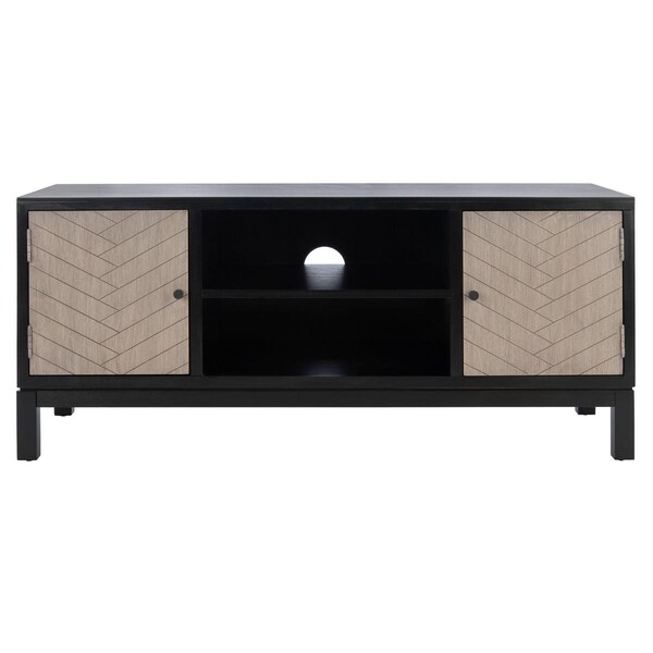 Safavieh Magnolia 2 Door 2 Shelf TV Stand, Black - MED5702B