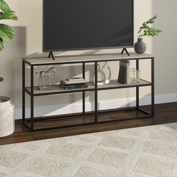 Hudson & Canal 65 in. Brasier Rectangular TV Stand Antiqued Gray Oak - TV1109