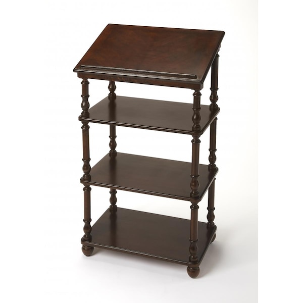 Magneticismmagnetismo Deep Cherry Podium Library Stand, Dark Brown - MA3102635