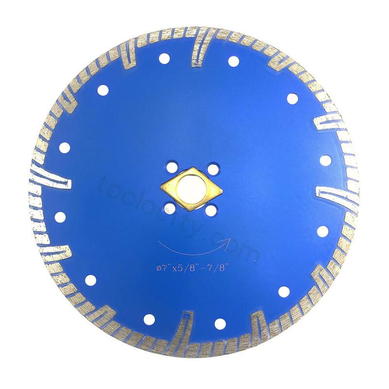 Hoja de diamante turbo de borde continuo de 7 pulgadas para granito/concreto para uso en seco/húmedo (paquete de 3 piezas) - TBBlue0070-3