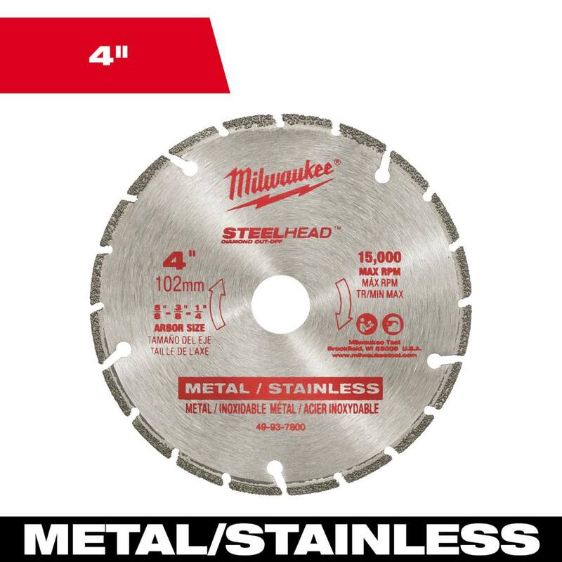 Disco de corte de diamante Steelhead de 4 pulgadas de Milwaukee - 49-93-7800