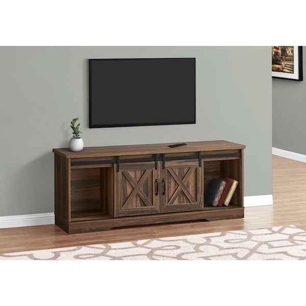 Daphnes Dinnette 60 in. Brown Reclaimed-look with 2 Sliding Doors TV Stand - DA2450134