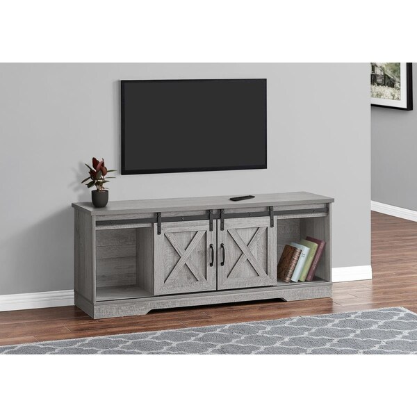 Daphnes Dinnette 60 in. Grey with 2 Sliding Doors TV Stand - DA2450601