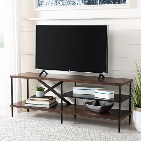 Safavieh Bruno Industrial Media Stand - Walnut & Black - MED5001A