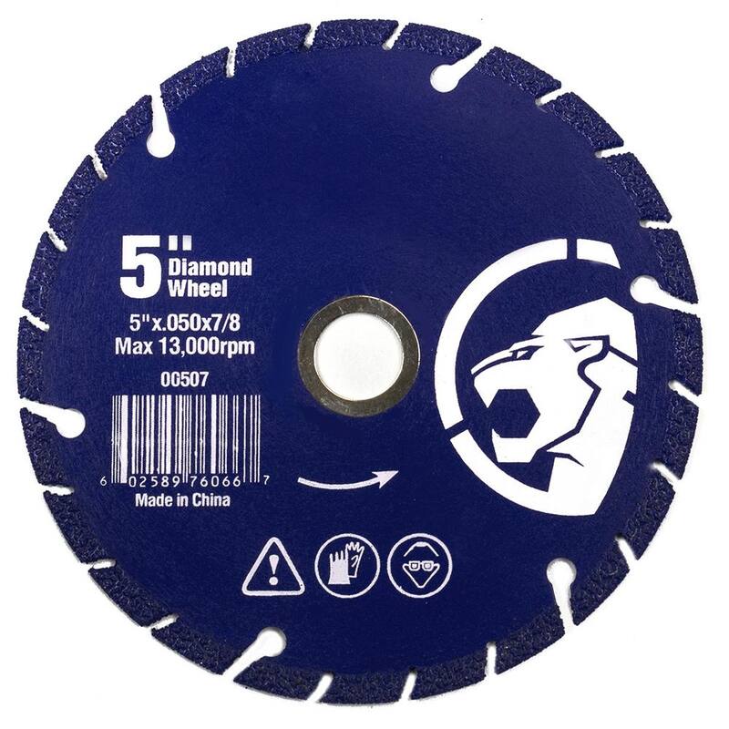 Rueda de corte de metal de 5 pulgadas para sierra Stark con segmentos de diamante en el borde de corte (paquete de 1) - 00507-H