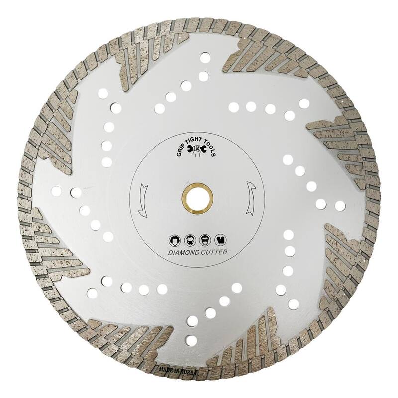 Herramientas Grip Tight de 10 pulgadas. Hoja de diamante de corte turbo profundo premium para cortar granito, mármol, concreto, piedra, ladrillo y albañilería (paquete de 3) - B1540D-3