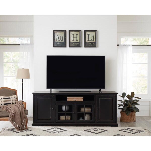 Progressive Furniture 82 in. Home Entertainment Console, Vintage Black - E719-82