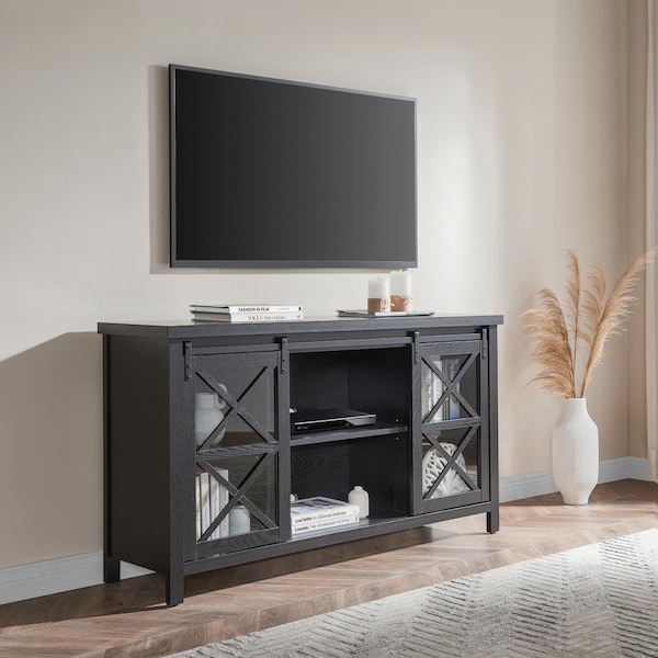 Hudson&Canal 65 in. Clementine Rectangular TV Stand for TVs up to in Black Grain - TV1386