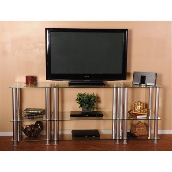 Rta Home And Office 75 in. Extra Tall Glass and Aluminum LCD and Plasma TV Stand - RT441577