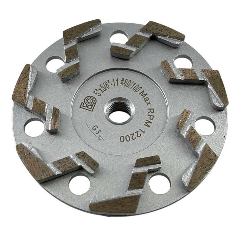 EDiamondTools 5 pulgadas Granito, segmentos de cuchilla de diamante de perfil bajo, 60/80 grano, ruedas de copa medianas/finas, 5/8 pulgadas Arbor - ZWL0500F5_THD