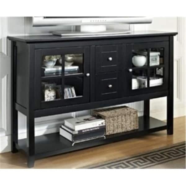 Walker Edison Furniture 52 In. Wood Console Table Tv Stand Black - W52C4CTBL