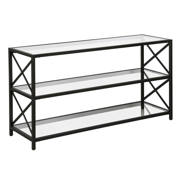 Hudson & Canal Henn & Hart TV0569 Hutton Blackened Bronze TV Stand - 26 x 48 x 15 in. - TV0569